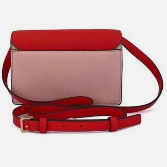 Like New Tory Burch EMERSON COLOR BLOCK MINI in BRIGHT SAMBA /PINK QUARTZ - Picture 12 of 12